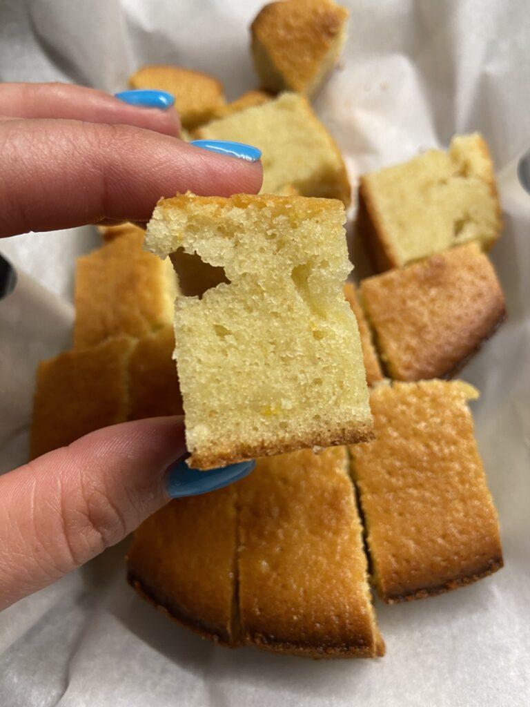 citrus olive oil cake close up