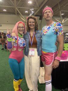 Marge, centre with the Noobie and the Doobie at the Lift Expo.